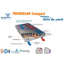 Capteur solaire à air TWINSOLAR Compact 2.0 / support incliné